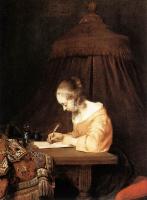 Borch, Gerard Ter - Woman Writing A Letter